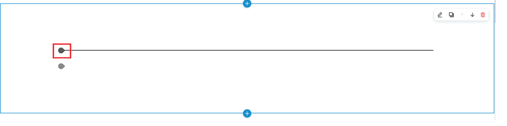 Squarespace page editor showing the plus icon used to insert a new content block.